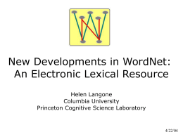 Wordnet - Columbia University
