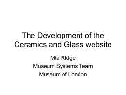 The Development of the Ceramics and Glass website