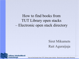 How to find books from TUT Library open stacks