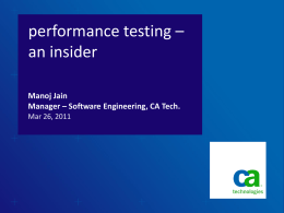 Performance Testing - An Insider