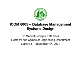 ICOM 6005 - Electrical and Computer Engineering Department