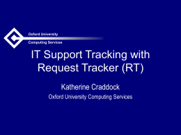 IT Support Tracking with Request Tracker (RT)