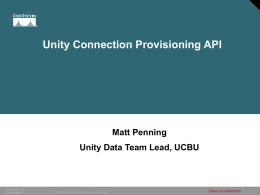 Unity Connection Provisioning API