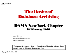 Database Archiving Definitions