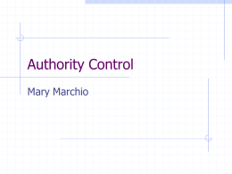Authority Control