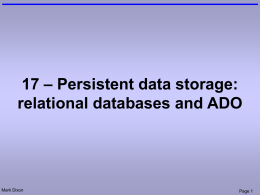 ASP Databases - Mark Dixon`s web site