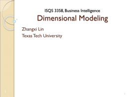 Dimensional Modeling - Zhangxi Lin