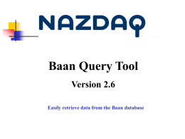 Use Baan Data Dictionary