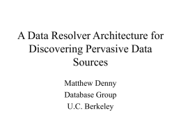 Matt Denny - Berkeley Database Research