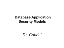 Database Application Security Models