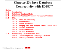Java Database Connectivity with JDBC