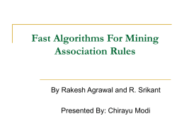Fast Algorithms For Mining Association Rules
