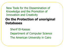 On the Protection of unoriginal Databases