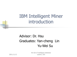 IBM Intelligent Miner introduction