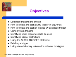 PL/SQL Triggers