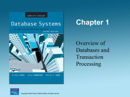 Overview of Databases and Transaction Processing