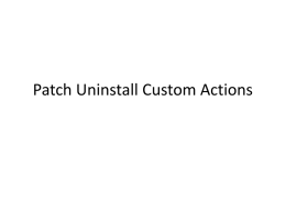 Patch Uninstall Custom Actions