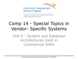 System and database architectures used in commercial EHRs
