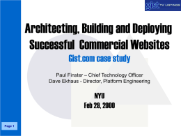 GIST Arch Build Deploy Commercial websites