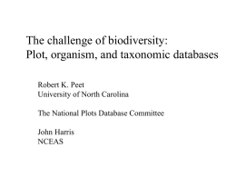 Taxonomic plot and specimen databases.