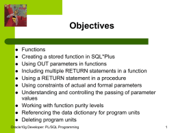 PL/SQL Functions
