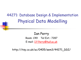 Physical Data Modelling
