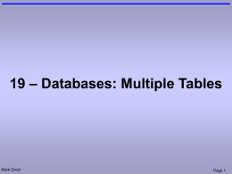 ASP: multiple tables - Mark Dixon`s web site