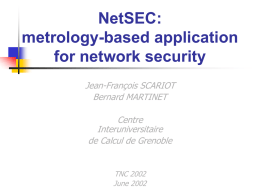 NetSEC: metrology based-application for network security