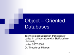 Object – Oriented Databases