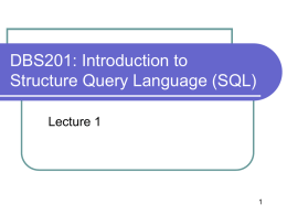 Introduction to SQL - Seneca