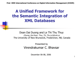 A Unified Framework for the Semantic Integration of XML Databases