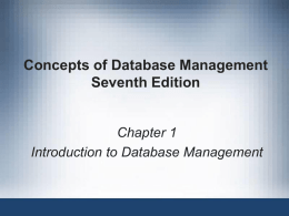 Intro to DB Management