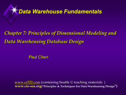 The Database Component of a Data Warehouse–Fact Table and