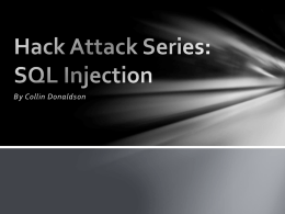 Hack Attack Series: SQL Injection