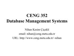 CENG 352 Database Management Systems