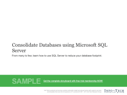 Consolidate Databases using SQL Server Storyboard Sample