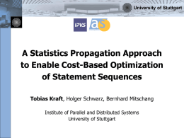 A Statistics Propagation Approach to Enable Cost