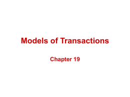 Models of Transactions - Computer Science, Stony Brook University