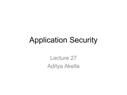 App Security - Duke Computer Science