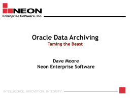 Oracle Archiving Best Practices