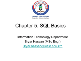SQL Basicsx