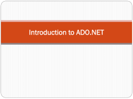 Introduction to ADO.NET