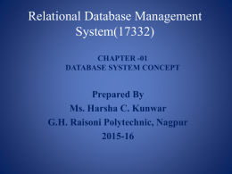 Relation Database Management System