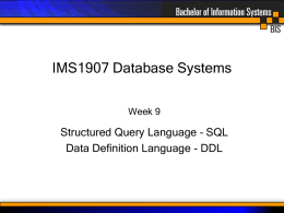IMS1907 Database Systems - Information Management and Systems