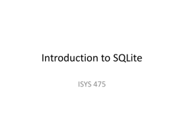 Introduction to SQL Light