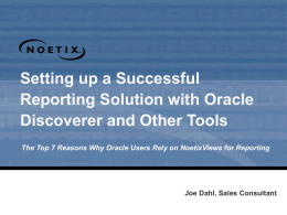 Set up a successful reporting solution with Oracle