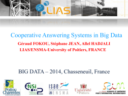 4 BIG DATA 19 -21 November 2014, Chasseneuil, FRANCE