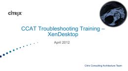 5_CCAT- Troubleshooting Training XenDesktop v1.0x