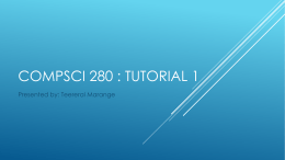 COMPSCI 280 : tutorial 1