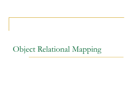 Object Relational Mapping